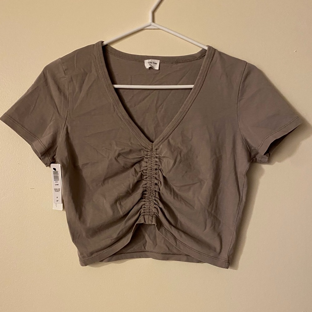 Wilfred Brown V-neck Top